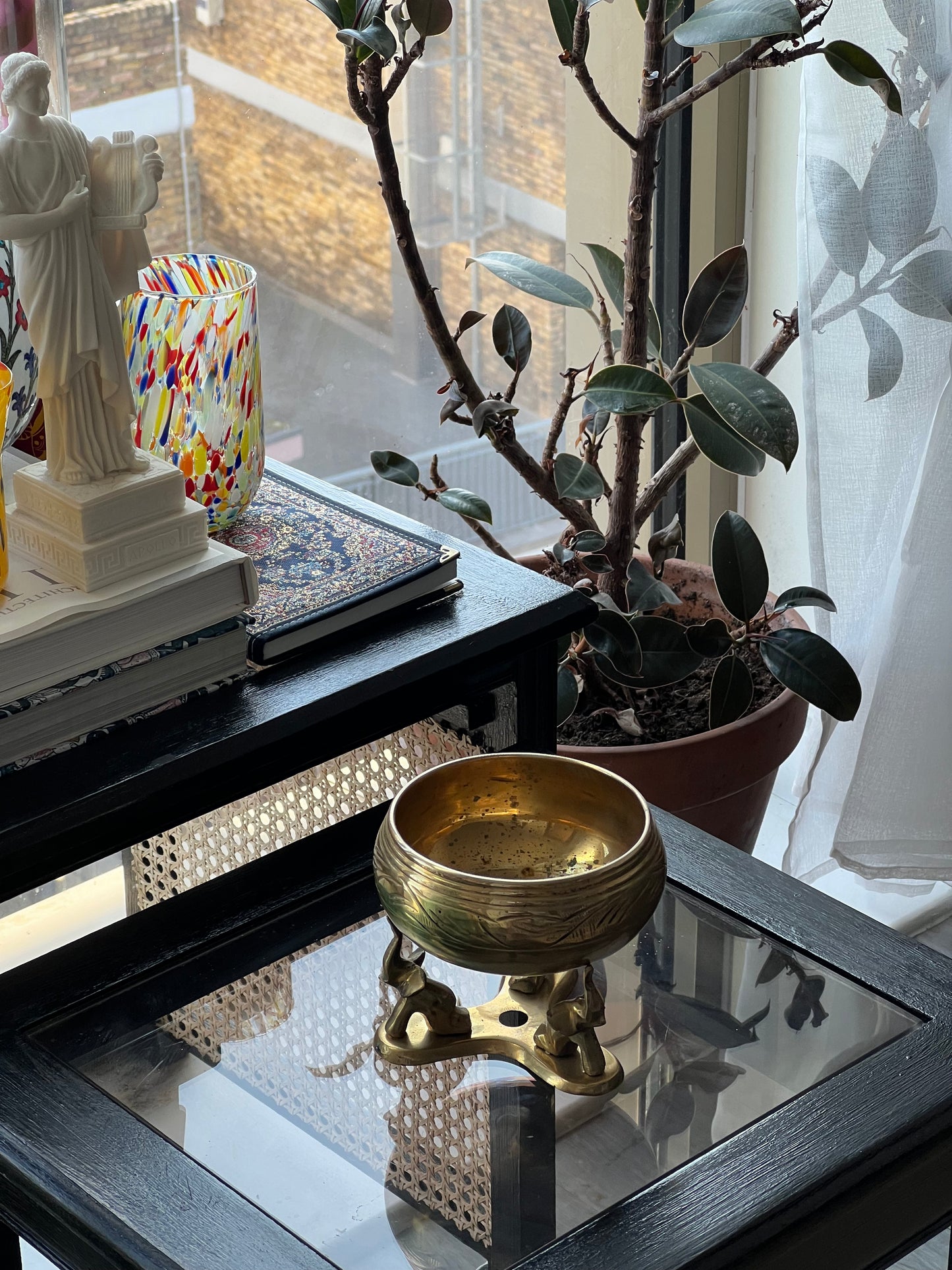 Muthu Brass Bowl and Elephant Stand